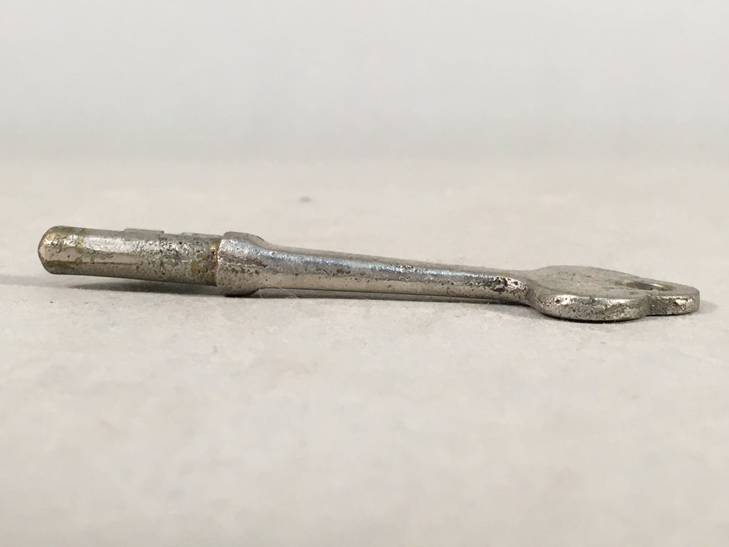 Japanese Metal Key Vtg C1930 Silver 3 leaves JK20