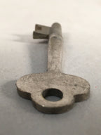 Japanese Metal Key Vtg C1930 Silver 3 leaves JK24