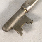 Japanese Metal Key Vtg C1930 Silver 3 leaves JK24