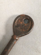 Japanese Metal Key Vtg Iron Lky Round C1930 Brown JK15