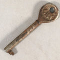 Japanese Metal Key Vtg Iron Lky Round C1930 Brown Silver JK16