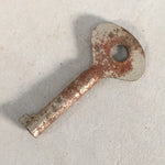 Japanese Metal Key Vtg Iron Oval C1930 Brown Silver JK18
