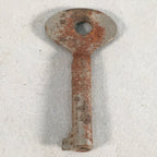 Japanese Metal Key Vtg Iron Oval C1930 Brown Silver JK18
