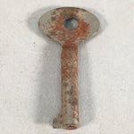 Japanese Metal Key Vtg Iron Oval C1930 Brown Silver JK18