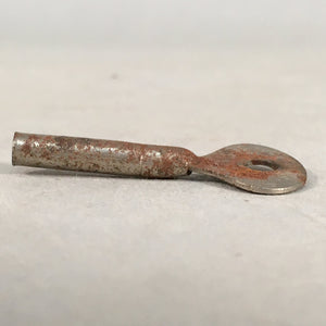 Japanese Metal Key Vtg Iron Oval C1930 Brown Silver JK18