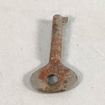 Japanese Metal Key Vtg Iron Oval C1930 Brown Silver JK18