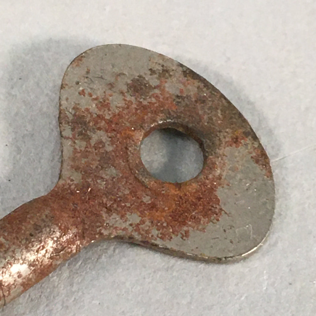 Japanese Metal Key Vtg Iron Oval C1930 Brown Silver JK18