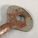 Japanese Metal Key Vtg Iron Oval C1930 Brown Silver JK18