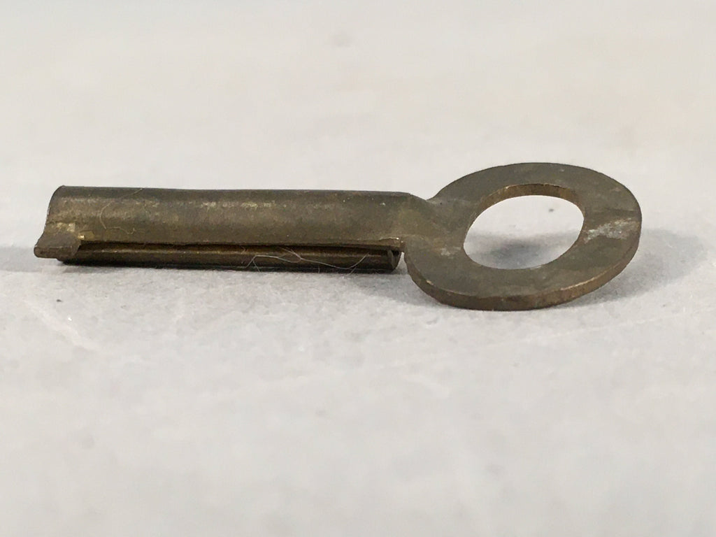 Japanese Metal Key Vtg Oval C1930 Brown Gold JK25