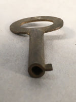 Japanese Metal Key Vtg Oval C1930 Brown Gold JK25