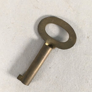 Japanese Metal Key Vtg Oval C1930 Brown Gold JK25