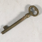 Japanese Metal Key Vtg Oval C1930 Brown Gold JK26