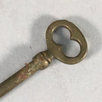 Japanese Metal Key Vtg Oval C1930 Brown Gold JK26