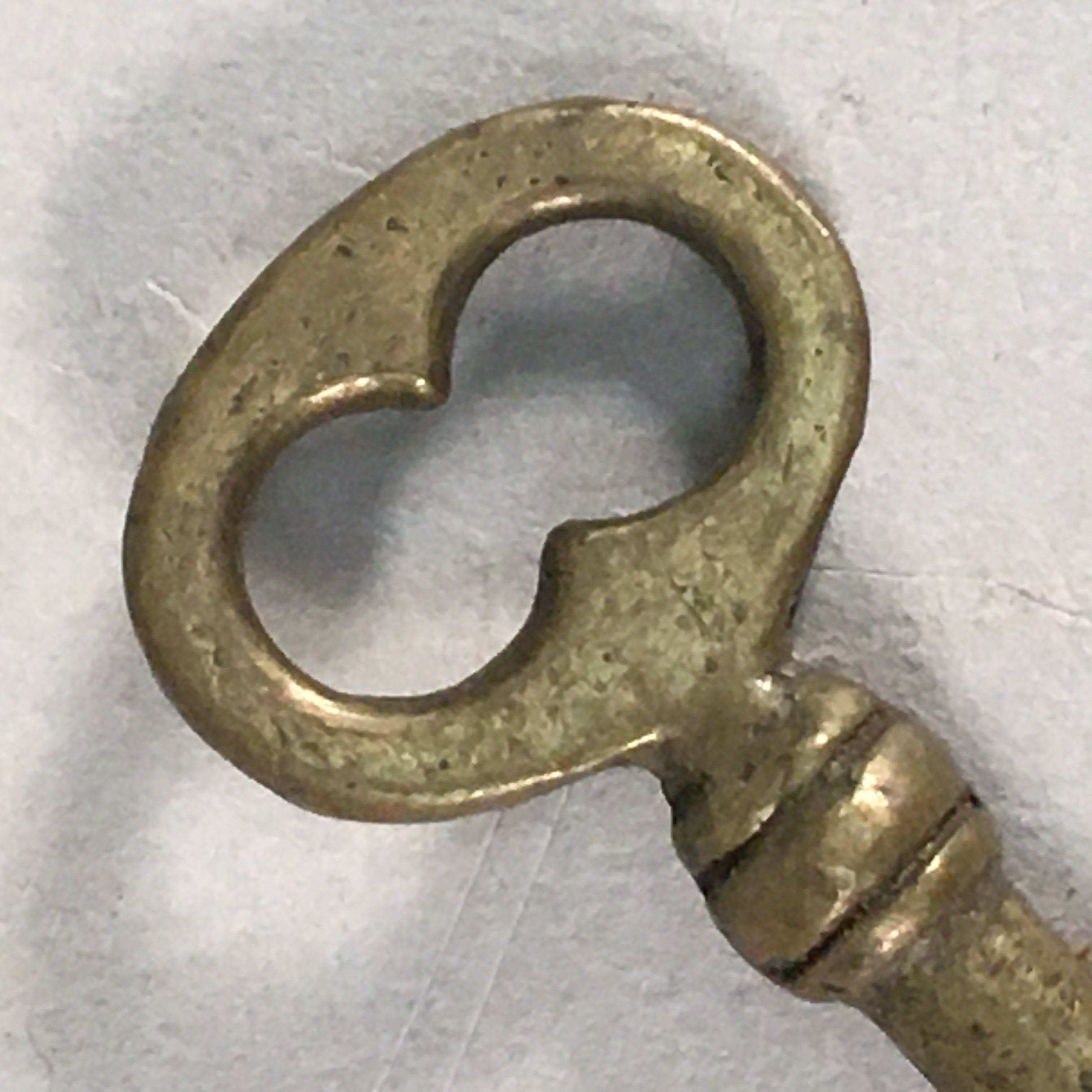 Japanese Metal Key Vtg Oval C1930 Brown Gold JK26