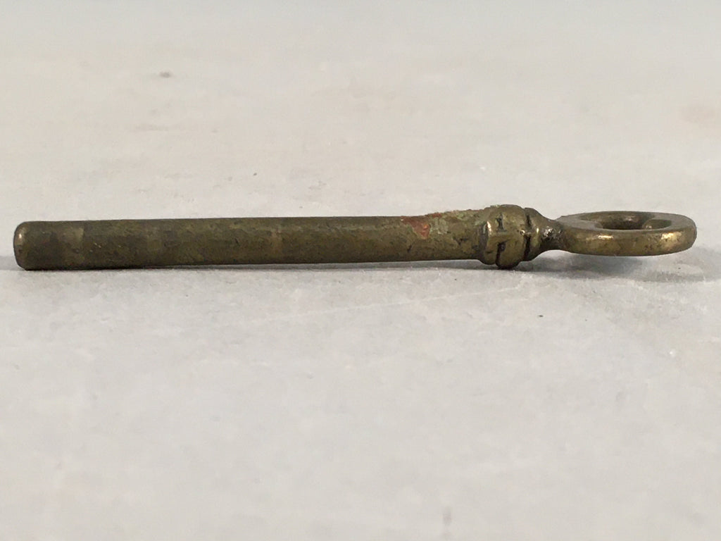 Japanese Metal Key Vtg Oval C1930 Brown Gold JK26