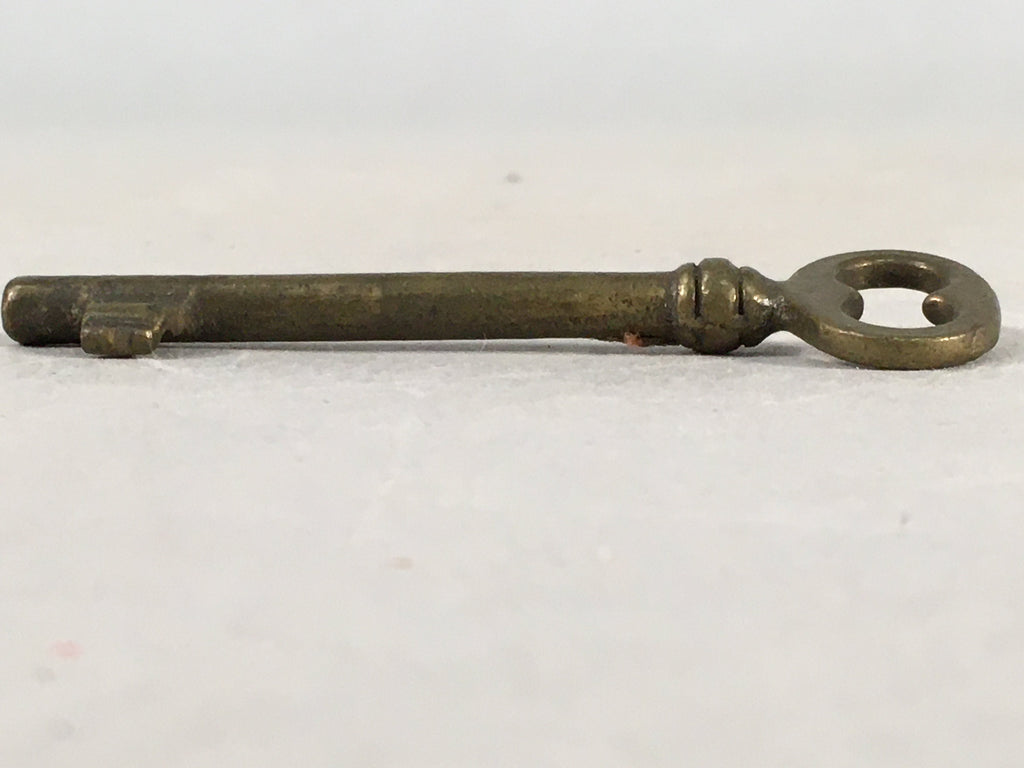 Japanese Metal Key Vtg Oval C1930 Brown Gold JK26