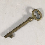 Japanese Metal Key Vtg Oval C1930 Brown Gold JK26