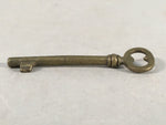 Japanese Metal Key Vtg Oval C1930 Brown Gold JK29