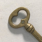 Japanese Metal Key Vtg Oval C1930 Brown Gold JK29