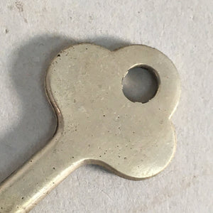 Japanese Metal Key Vtg Showa C1930 Silver Cast Brass JK13