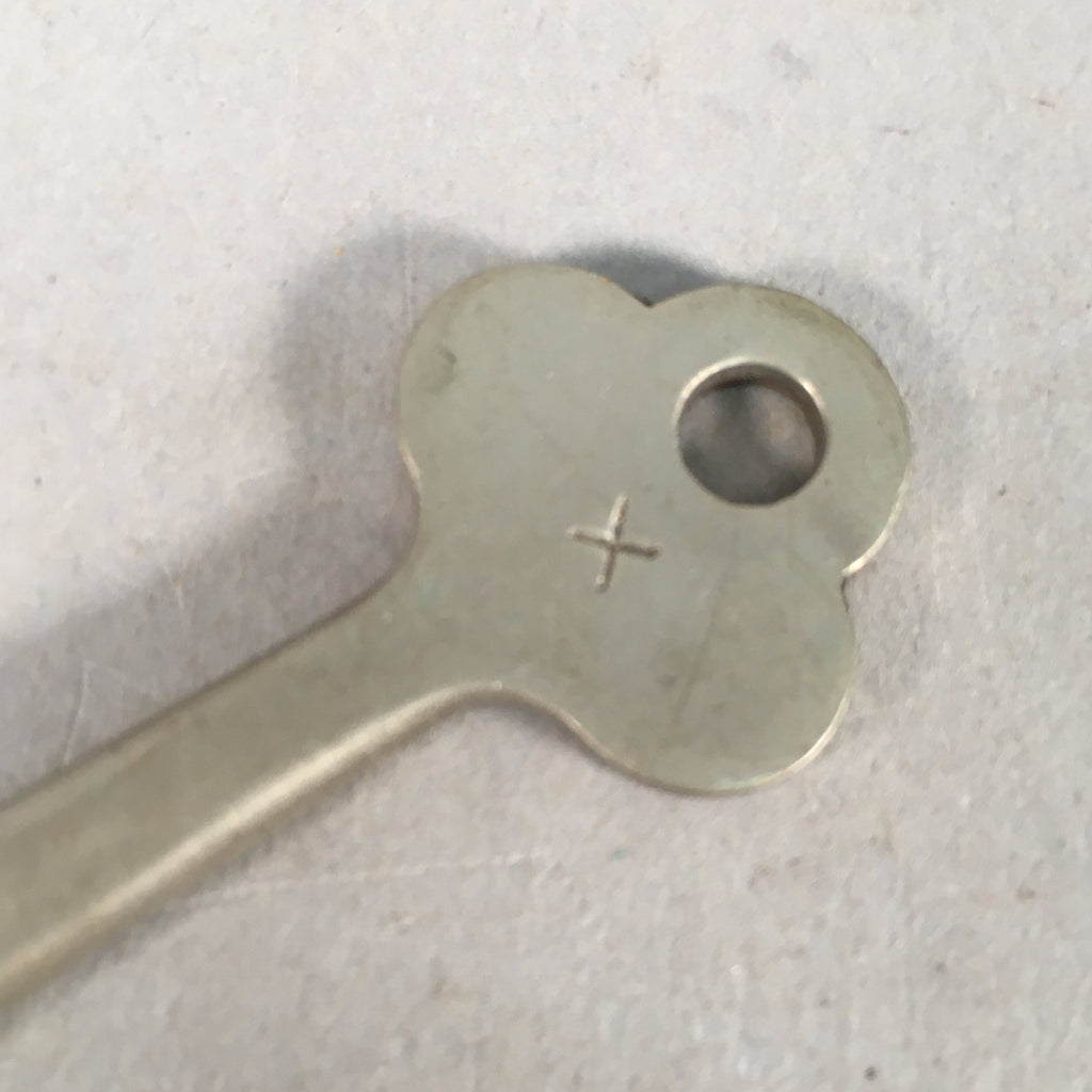 Japanese Metal Key Vtg Showa C1930 Silver Cast Brass JK14