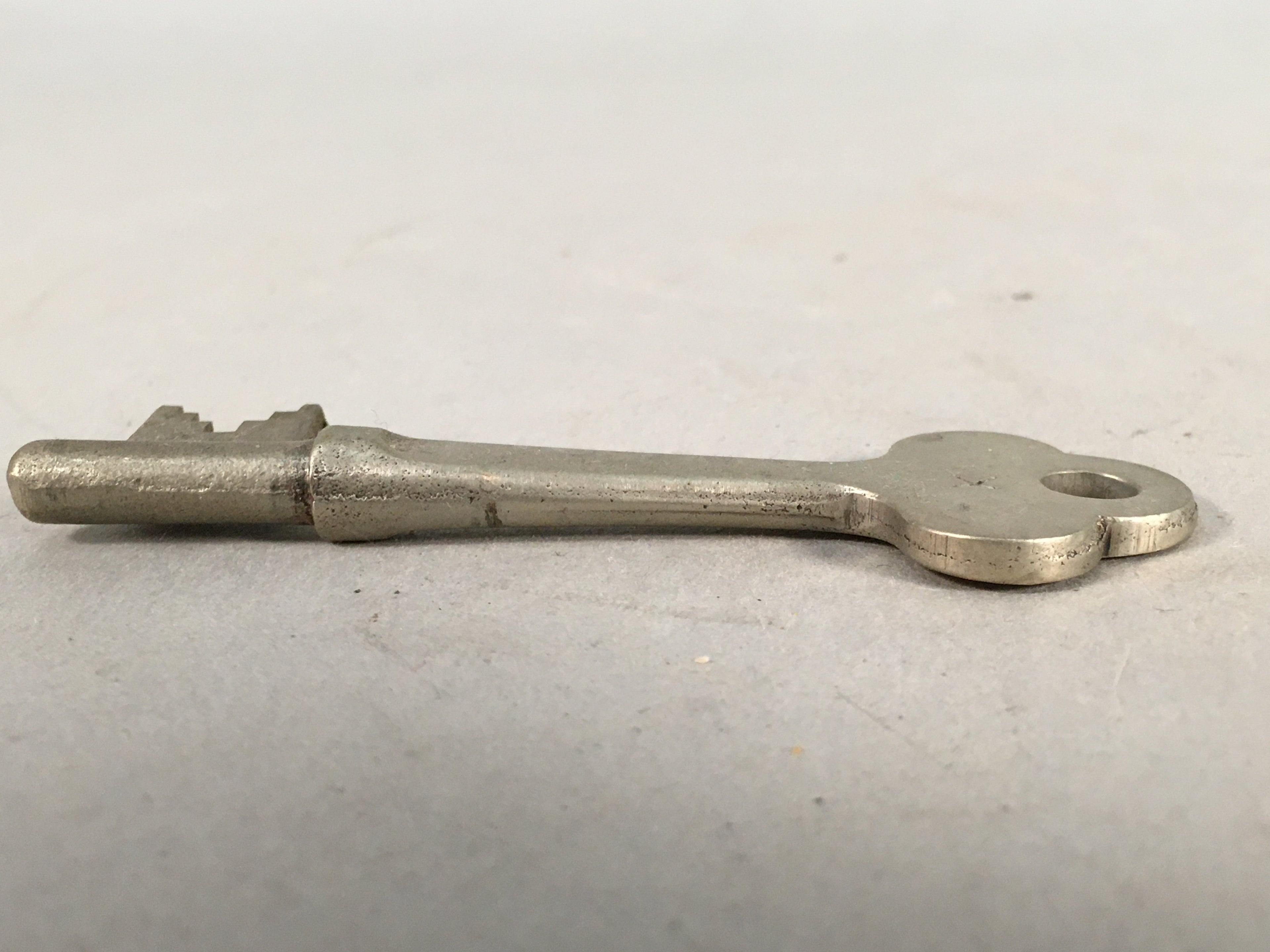 Japanese Metal Key Vtg Showa C1930 Silver Cast Brass JK14