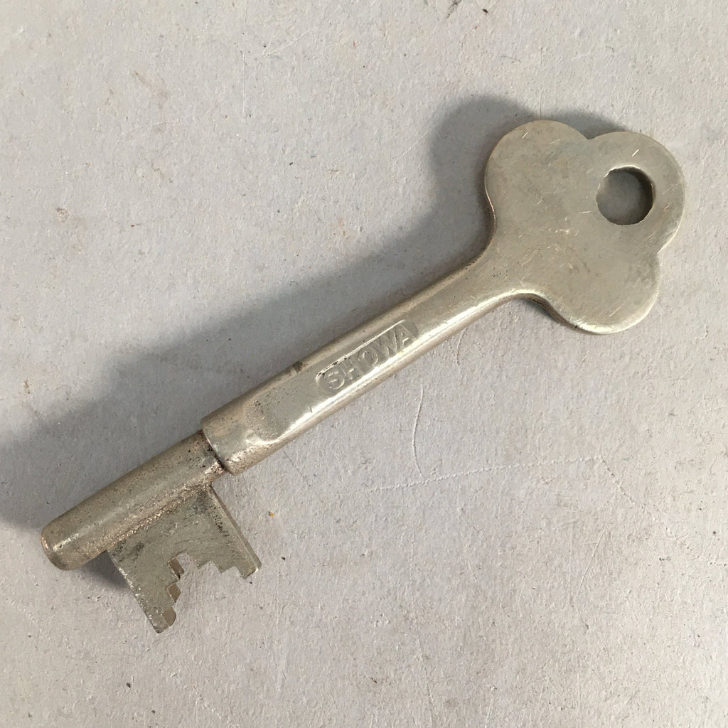 Japanese Metal Key Vtg Showa C1930 Silver Cast Brass JK14