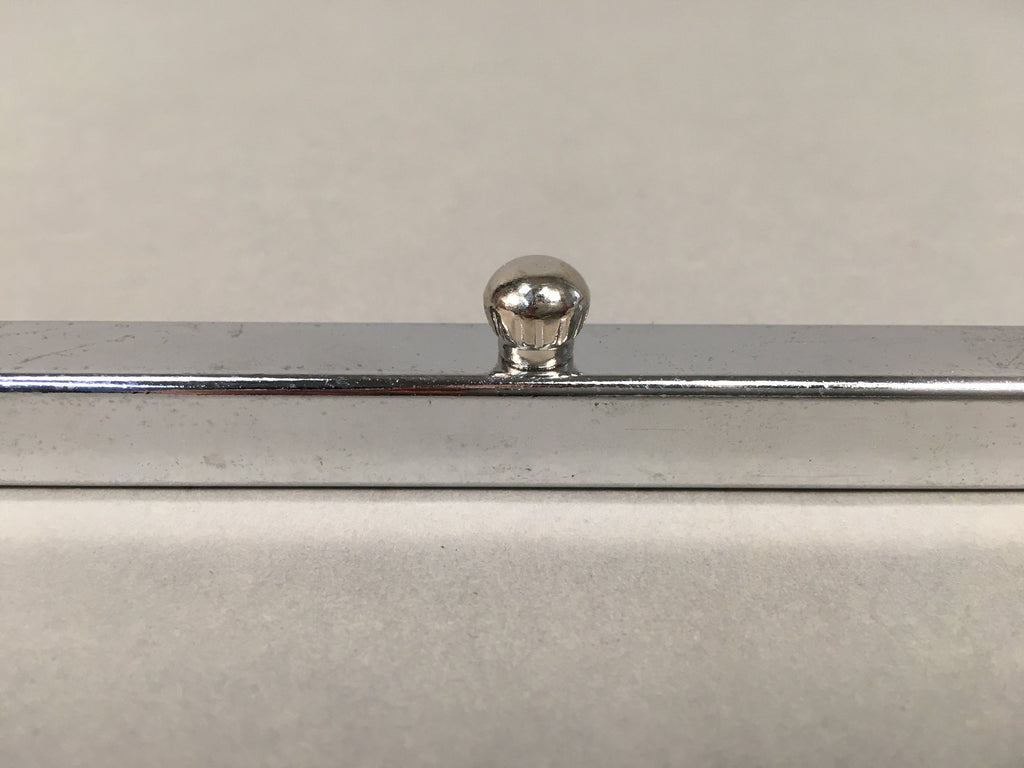 Japanese Metal Paperweight Calligraphy Tool Shodo Shuji Kanji Vtg Silver JK172