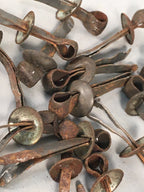 Japanese Metal Parts Chest Tansu Vtg Iron Clasp Handle 24pc Set JK155