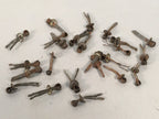 Japanese Metal Parts Chest Tansu Vtg Iron Clasp Handle 24pc Set JK155
