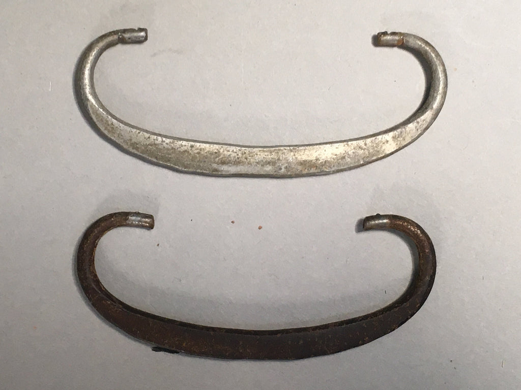 Japanese Metal Parts Chest Tansu Vtg Iron Handle 2pc Set Floral Relief JK152