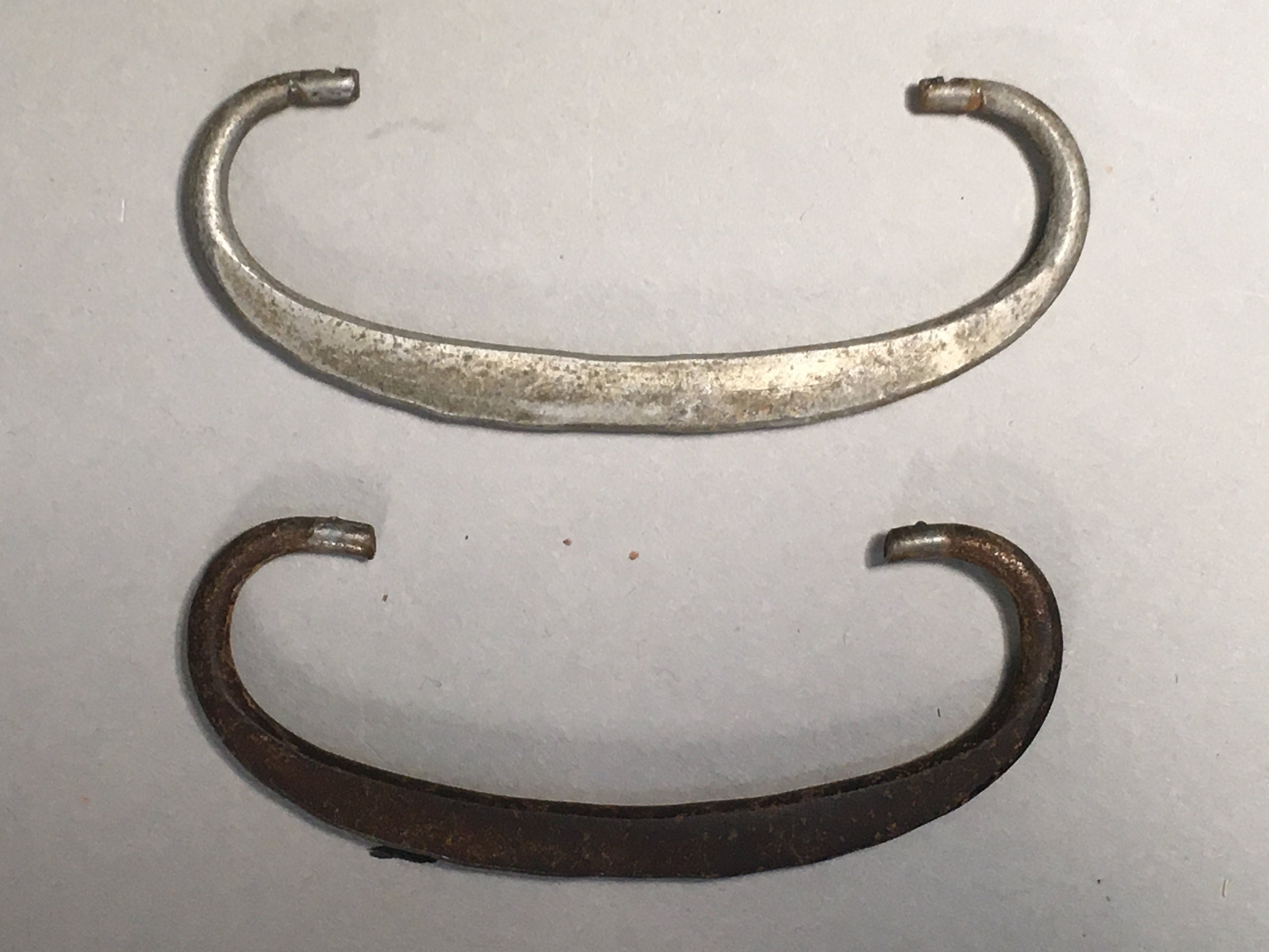 Japanese Metal Parts Chest Tansu Vtg Iron Handle 2pc Set Floral Relief JK152