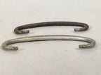 Japanese Metal Parts Chest Tansu Vtg Iron Handle 2pc Set Floral Relief JK152