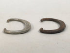 Japanese Metal Parts Chest Tansu Vtg Iron Handle 2pc Set Floral Relief JK152