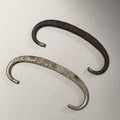 Japanese Metal Parts Chest Tansu Vtg Iron Handle 2pc Set Floral Relief JK152