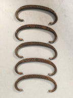 Japanese Metal Parts Chest Tansu Vtg Iron Handle 5pc Set Floral Relief JK150