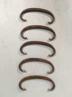 Japanese Metal Parts Chest Tansu Vtg Iron Handle 5pc Set Floral Relief JK150