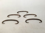 Japanese Metal Parts Chest Tansu Vtg Iron Handle 5pc Set Floral Relief JK150