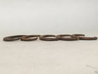 Japanese Metal Parts Chest Tansu Vtg Iron Handle 5pc Set Floral Relief JK151