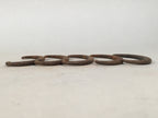 Japanese Metal Parts Chest Tansu Vtg Iron Handle 5pc Set Floral Relief JK151