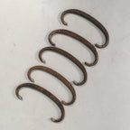 Japanese Metal Parts Chest Tansu Vtg Iron Handle 5pc Set Floral Relief JK151