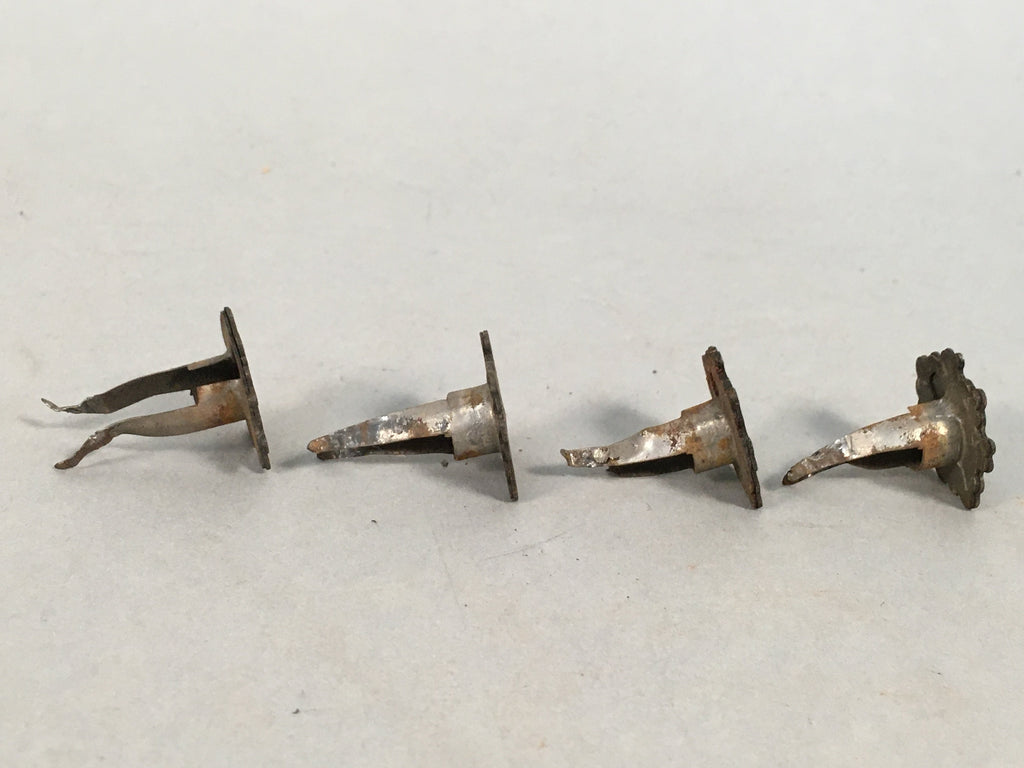 Japanese Metal Parts Chest Tansu Vtg Iron Keyhole Cover 4pc Set JK154