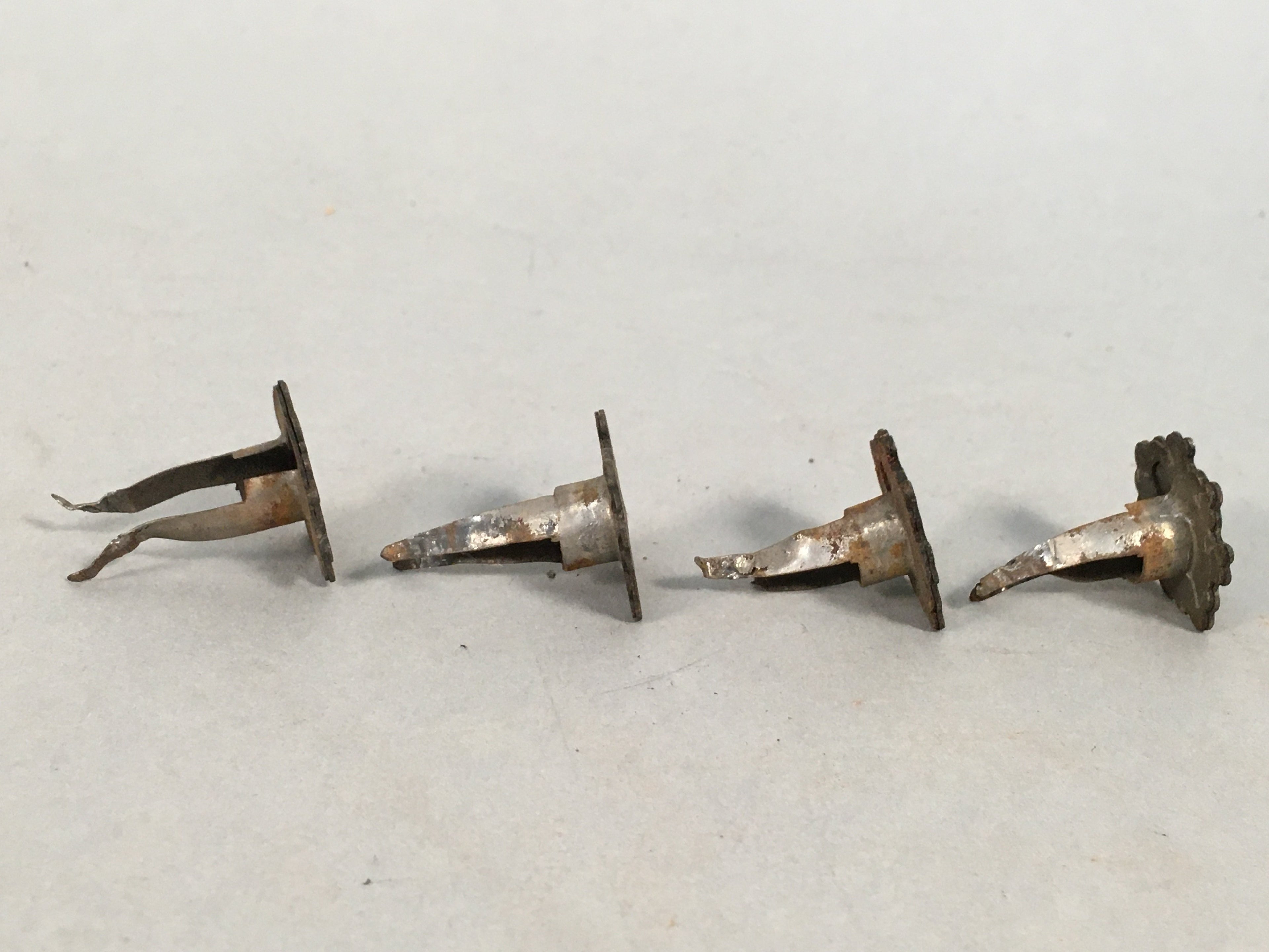 Japanese Metal Parts Chest Tansu Vtg Iron Keyhole Cover 4pc Set JK154