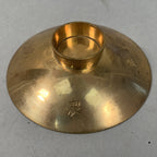 Japanese Metal Sake Drinking Cup Vtg Sakazuki Guinomi Gold Kanji GU756