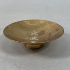 Japanese Metal Sake Drinking Cup Vtg Sakazuki Guinomi Gold Kanji GU756