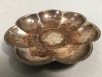Japanese Metal Small Plate Kozara Vtg Floral Silver Saucer Coaster Chataku PP40
