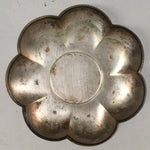 Japanese Metal Small Plate Kozara Vtg Floral Silver Saucer Coaster Chataku PP40