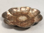 Japanese Metal Small Plate Kozara Vtg Floral Silver Saucer Coaster Chataku PP40