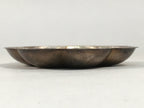 Japanese Metal Small Plate Kozara Vtg Floral Silver Saucer Coaster Chataku PP40