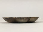 Japanese Metal Small Plate Kozara Vtg Floral Silver Saucer Coaster Chataku PP40